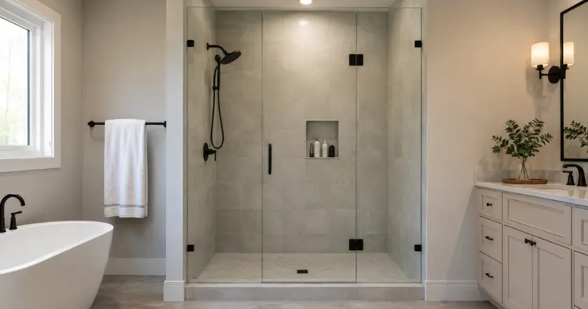 new frameless glass shower door installed in Deerhurst, Bradford