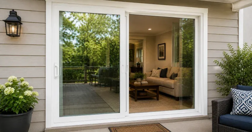 new patio door replacement installed in Newton Robinson, Bradford home