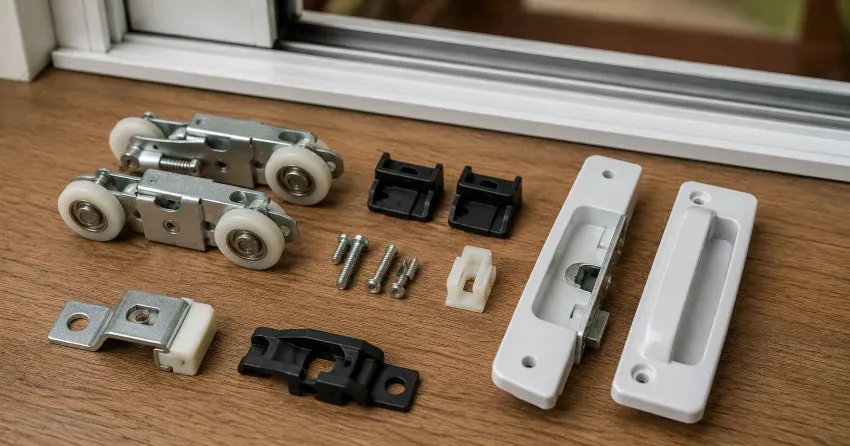 sliding door broken Bradford roller and track inspection